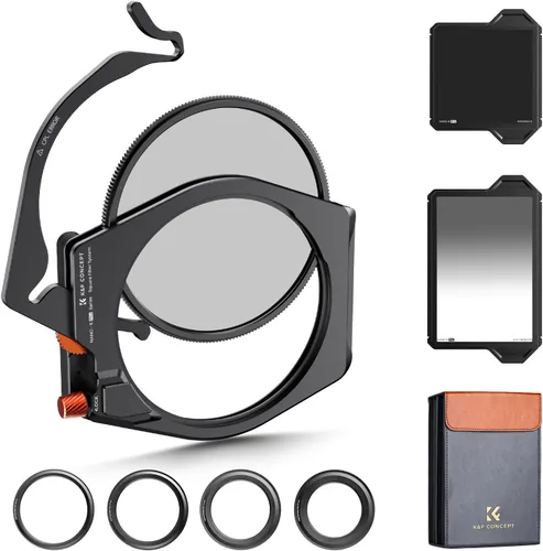 K&F CONCEPT X PRO Kit de sistema de soporte de filtros cuadrados (soporte de filtro + polarizador circular de 3.740 in + filtro cuadrado GND8 +