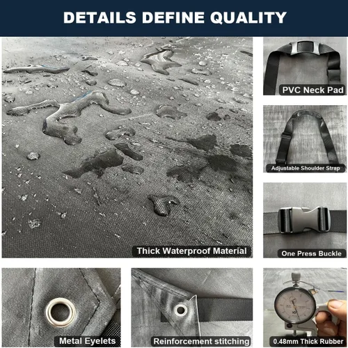 Miniatura 3 de Delantal de goma grueso, delantal impermeable de carnicero resistente a los productos químicos ajustable delantal de trabajo