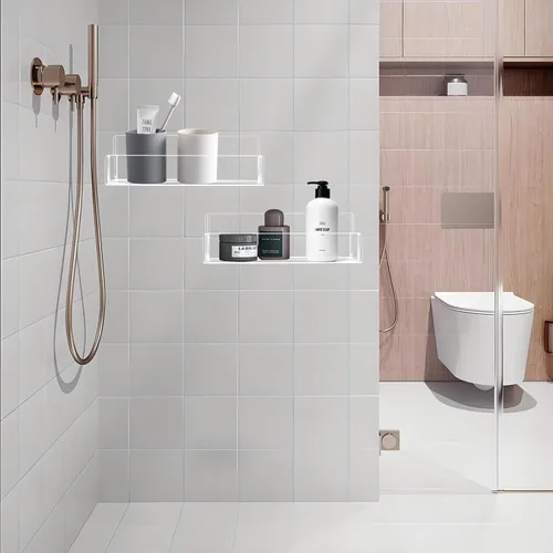 Miniatura 6 de Estante acrílico para especias de montaje en pared, 9 pulgadas, soporte transparente para almacenamiento de especias, paquete de 2 organizadores