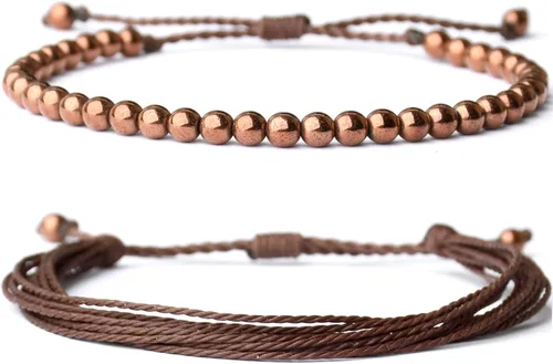 Miniatura 10 de Mezcla Vida Pulseras de cuentas de piedra natural para hombres y mujeres, unisex, ajustables, impermeables, juego de pulseras de cuerda para el día
