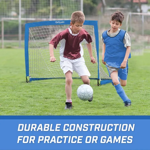 Miniatura 3 de GoSports - Arcos de fútbol portátiles para niños, 13 opciones de color, elige 4 x 3 pies o 6 x 4 pies, redes desplegables de tono