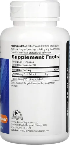 Miniatura 2 de Nature's Way Fruta de cereza, extracto de cereza dulce, apoya las vías antioxidantes*, 1,000 mg por porción, 180 cápsulas