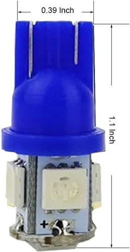 Miniatura 6 de Paquete de 12 focos LED ámbar de repuesto, stock # 194 T10 168 2825 W5W 175 158, foco LED 5050 5 SMD, luz de 12 voltios para interior de automóvil