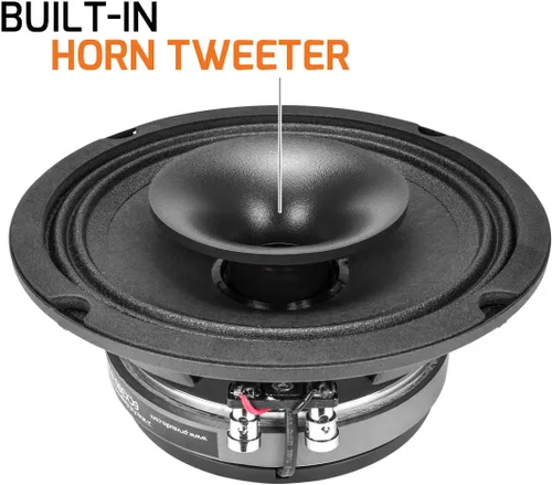 Miniatura 3 de PRV AUDIO Altavoz coaxial poco profundo de audio para automóvil de 6.5", 2X altavoces delgados 6CX380-4 con driver de tweeter incorporado y rejilla