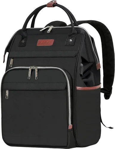 EMPSIGN Mochila para laptop de 15.6 pulgadas para mujer, bolsa de trabajo de negocios, repelente al agua, mochila informal con puerto USB, color