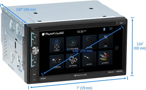 Miniatura 3 de Planet Audio Estéreo multimedia para automóvil P695MB - A-Link (espejo de pantalla), audio y llamadas Bluetooth, pantalla táctil LCD de 6.95