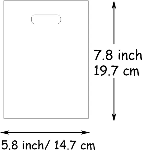 Miniatura 2 de Joyhey 100 bolsas de regalo de geometría de plástico de 5.7 x 7.7 pulgadas con asas troqueladas, bodas, fiestas, productos promocionales Geometry