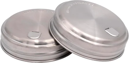 Miniatura 7 de Tapas de acero inoxidable para dispensación de azúcar, estilo retro, para tarros Mason (paquete de 2, boca regular)