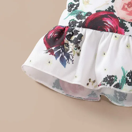 Miniatura 6 de Conjunto de ropa floral con volantes y pantalones cortos con lazo para el verano