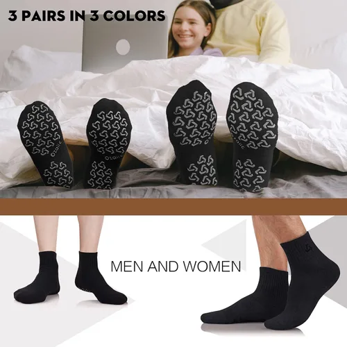 Miniatura 5 de Ozaiic Calcetines antideslizantes para yoga, entrenamiento en casa, Pure Barre, pilates, hospital, calcetines acolchados ideales para hombres