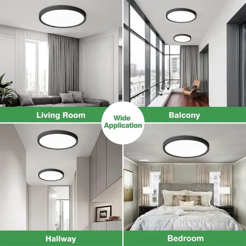 Miniatura 6 de Lámpara de techo LED empotrada grande de 24 pulgadas, 50W, 5480LM, 3000K/4000K/6000K CCT seleccionable, luminaria de techo de panel plano redondo