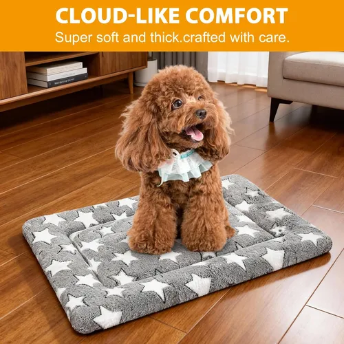 Miniatura 2 de Cama para Perros Lavable de Felpa Ortopédica para Exteriores, Alfombrilla para Jaula con Fondo Antideslizante, Almohadilla Suave de Lujo