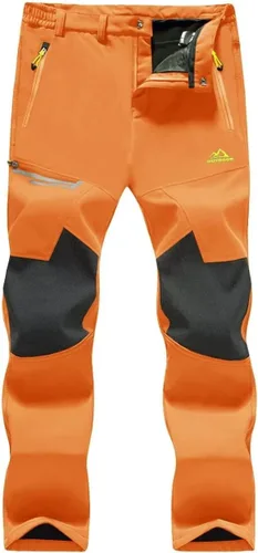MAGCOMSEN Pantalones de invierno para hombre, con forro polar, resistentes al agua, 4 bolsillos con cremallera, pantalones para exteriores