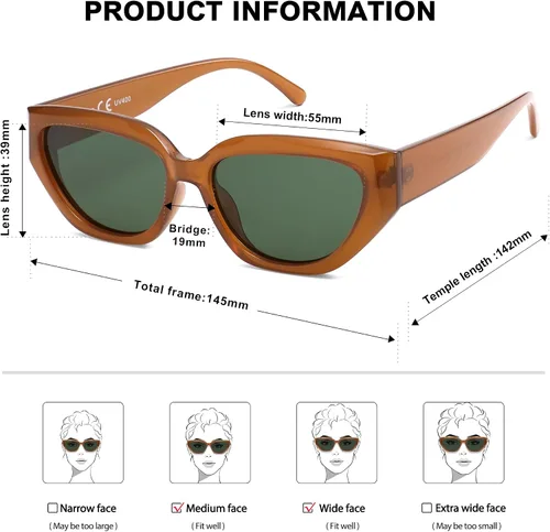 Miniatura 13 de SOJOS Gafas de sol polarizadas de ojo de gato lindo de moda para mujer Cateye SJ2237