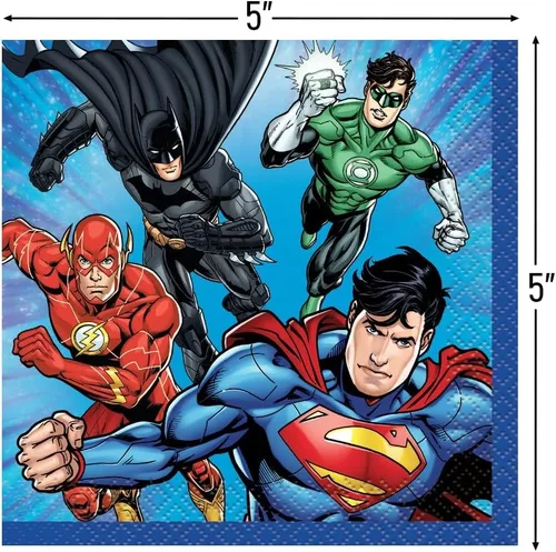 Miniatura 2 de Artículos de fiesta de Justice League, Servilleta para bebidas , talla única , Multicolor