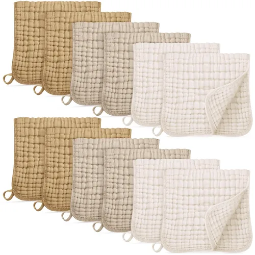 Miniatura 8 de Unnivoll Paños de muselina para eructos para bebé, 100% algodón, para niños y niñas, grandes, 20 x 10 pulgadas, extra suaves y absorbentes, paquete