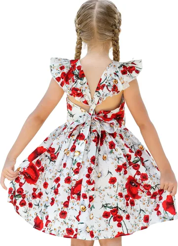 Miniatura 223 de Vestido de verano para niña, de algodón, con diseño floral