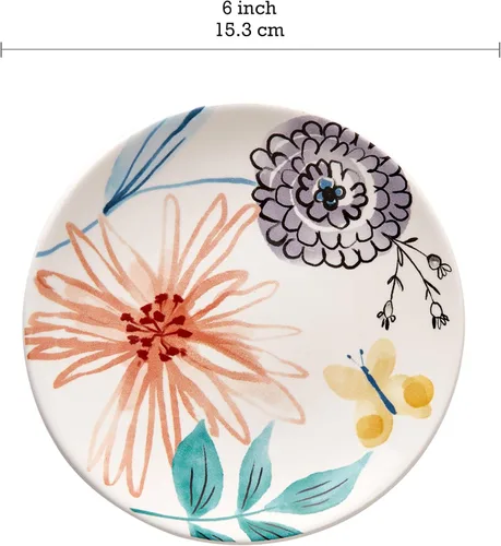 Miniatura 2 de Bico Blossom Symphony - Juego de 6 platos pequeños de 6 pulgadas de cerámica para aperitivos, postres, para bocadillos, ensaladas, decoración