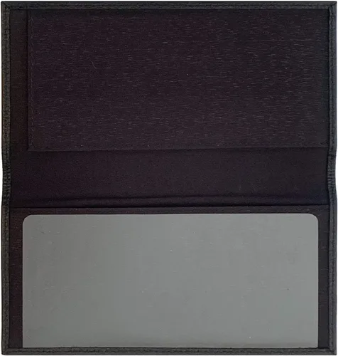 Miniatura 6 de Funda básica de piel auténtica negra para chequera para hombres y mujeres