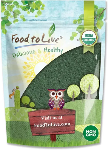 Food to Live - Polvo orgánico de clorella, 2 libras, sin OMG, Kosher, algas verdes crudas, superalimento vegano, a granel, proteína verde vegana