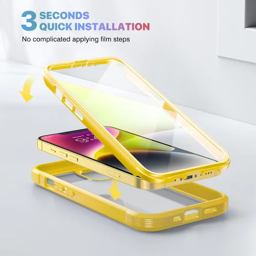 Miniatura 342 de Diaclara Funda diseñada para iPhone 16, mejorada [protección completa de la cámara], carcasa resistente de cuerpo completo con protector de pantalla