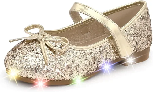 Miniatura 9 de Nova Utopia - Zapatos planos con luces para niñas pequeñas, estilo Mary Jane, para ballet