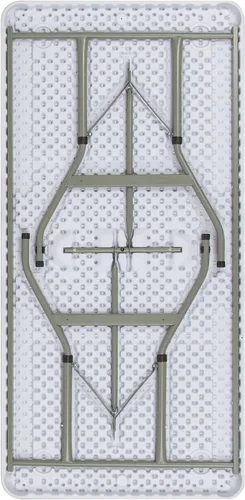 Miniatura 8 de Flash Furniture Kathryn Mesa plegable de plástico blanco granito ajustable de 4.93 pies de altura