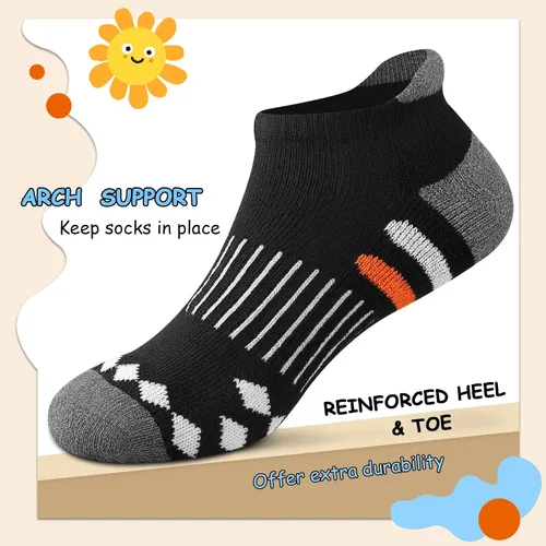 Miniatura 3 de Comfoex 10 pares de calcetines de tobillo atléticos para niños grandes y pequeños calcetines de algodón medio acolchados