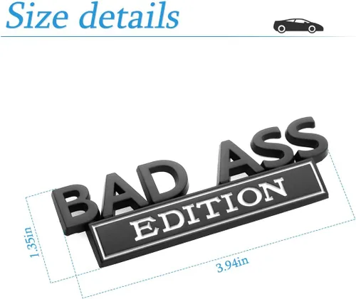 Miniatura 2 de Emblema de la edición Bad Ass para coche, calcomanía de guardabarros 3D con adhesivo 3M, accesorios para automóvil para la puerta trasera, parrilla