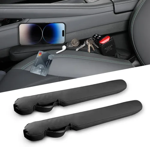 Miniatura 10 de Relleno de espacio para asiento de coche de cuero universal para coche, camioneta y SUV para bloquear el espacio entre el asiento y la consola