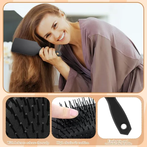 Miniatura 2 de Juego de 5 cepillos para el cabello para mujer, peine desenredante, cepillo para hombres y mujeres, cabello húmedo, seco, rizado y liso