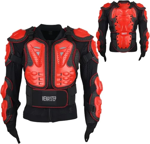 Miniatura 13 de Chaqueta protectora para motocicleta, armadura de cuerpo completo, protección para pecho y columna vertebral, equipo para bicicleta de tierra
