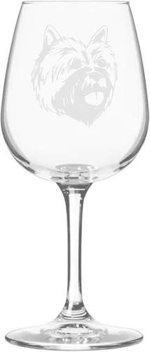 Miniatura 407 de Copa de vino de 12.75 onzas con diseño de perro grabado