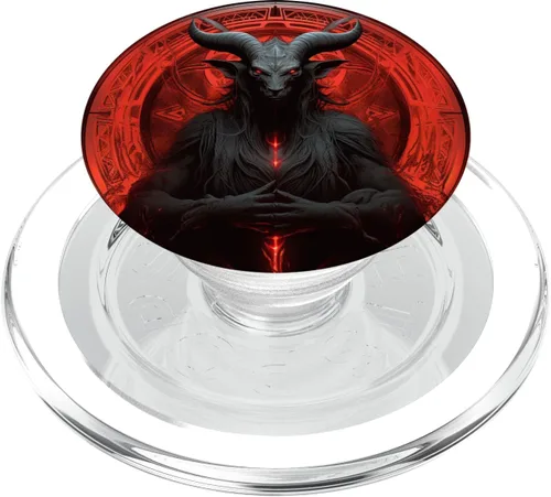 Miniatura 8 de PopSockets de Baphomet de luna roja satánica oculta PopGrip intercambiable