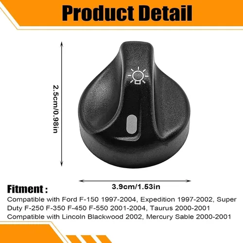 Miniatura 3 de SecosAutoparts Pomo de interruptor de lámpara de cabeza, compatible con Ford Super Duty F-150 F-250 F-350 F-450 F-550 2001 2002 2003 2004 repuesto