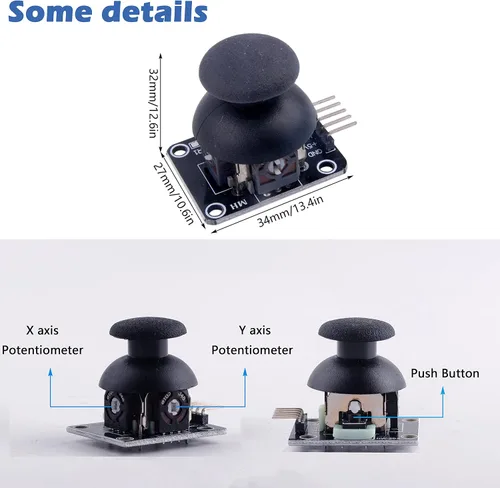 Miniatura 3 de Thumb Joystick Module Dual Axis Sensor Game Controller Sensor Joystick Breakout Module Compatible with Arduino PS2 Raspberry Pi (2)