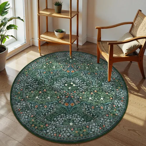 Miniatura 30 de Lahome Tapete floral lavable, suave, para entrada y cocina, 2 x 3 pies, antideslizante, bohemio, ultradelgado, fácil de limpiar, para interior, Azul