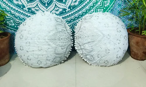 Miniatura 73 de CRAFT KALA Funda de cojín con diseño de mandala, funda de cojín para asiento, hippie, decorativo, bohemio, otomano, de algodón, indio, para sala