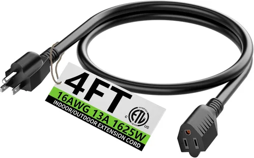 Miniatura 28 de HUANCHAIN Cable de extensión para interiores y exteriores, 50 pies, impermeable, calibre 16/3, flexible, resistente, cable de extensión para Amarillo