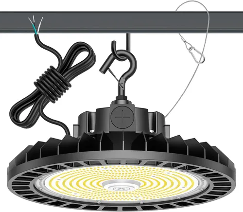 Miniatura 12 de 150W UFO LED alta luz de la bahía 22500LM ETL listado alta bahía LED tienda luces 5000K 0-10V regulable para almacén garaje AC100-277V