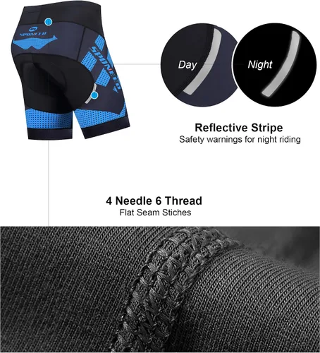 Miniatura 5 de sponeed Pantalones cortos de ciclismo para hombre, pantalones acolchados para ciclismo, ropa de ciclismo