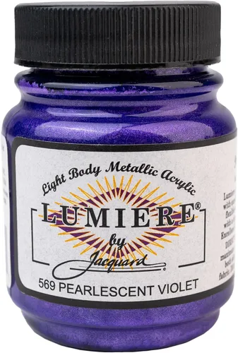 Miniatura 73 de Jacquard Lumiere Pintura para Tela de 2.25oz Turquesa Nacarado - Pintura Metálica para Tela, Cuero, Lienzo, Papel y Madera - Pintura Acrílica