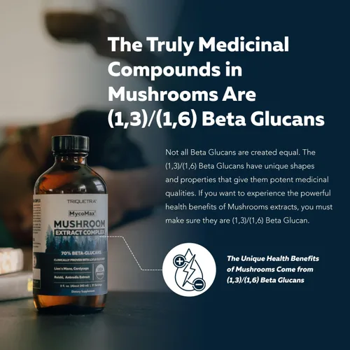 Miniatura 8 de Complejo de Hongos MycoMax - 70% Beta Glucanos, Suplemento de Hongos de Máxima Potencia, Cultivado en EE. UU. + Extracción Ultrasónica - Melena