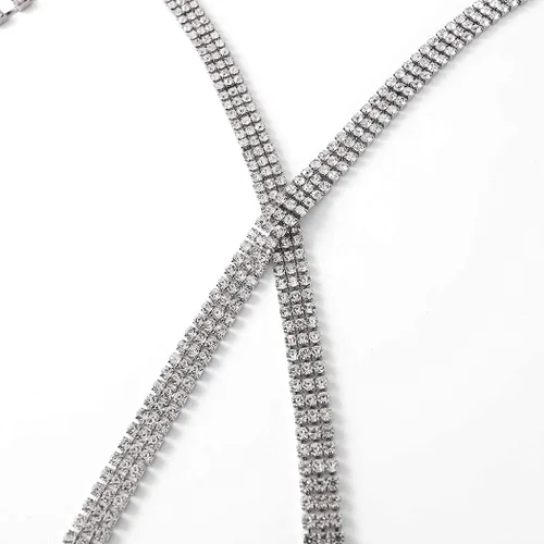 Miniatura 2 de CanB Sexy Chest Crossover Crystal Bra Body Chains Bralette Chain Bikini Beach Nightclub Chain Harness Body Accessories Jewelry for Women and Girls