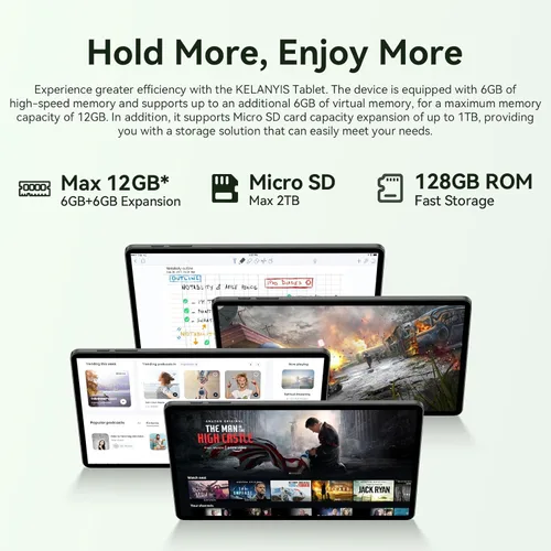 Miniatura 2 de Tableta Android 15 de 11 pulgadas Octa-core 12GB RAM+128GB ROM Tablet de 8000mAh con teclado Mouse Funda WiFi de doble banda BT 5.0