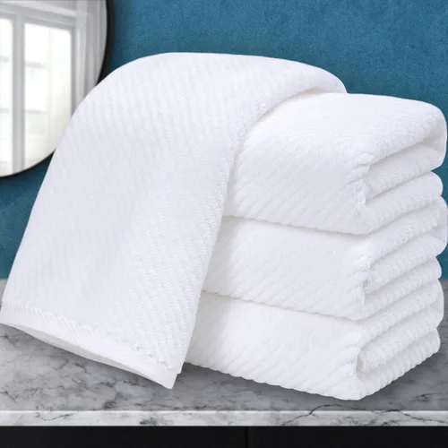 VOOVA & MOVAS Toallas de mano blancas - 100% algodón | Ligeras | Gruesas | Secado rápido | Suaves | Absorbentes, paquete de 4 piezas grandes de 18"