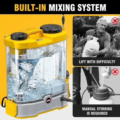 Miniatura 3 de Pulverizador de mochila a batería de 5.3 galones compatible con batería DeWalt de 20 V (no incluida), equipado con sistema de mezcla, rociador