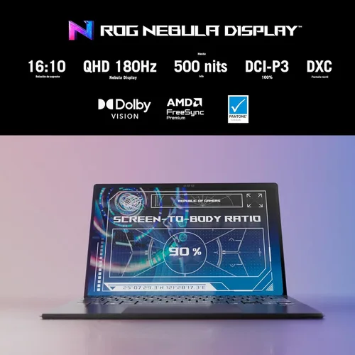Miniatura 6 de ASUS ROG Flow Z13 (2025) Portátil para juegos, 13" ROG Nebula 16:10 2.5K 180Hz/3ms, AMD Ryzen AI MAX+ 395, RDNA 3.5 Graphics, 128GB LPDDR5X 8000MHz