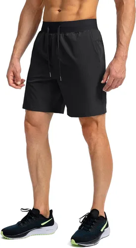 Miniatura 2 de Men's Running Shorts with Zipper Pockets 7 Inch Lightweight Quick Dry Gym Workout Athletic Shorts for Men