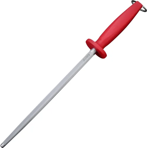 Varilla de afilado de acero de 10 pulgadas, afilador de cuchillos de cocina, acero de alto carbono, líneas finas, alta dureza, ayuda a reparar las